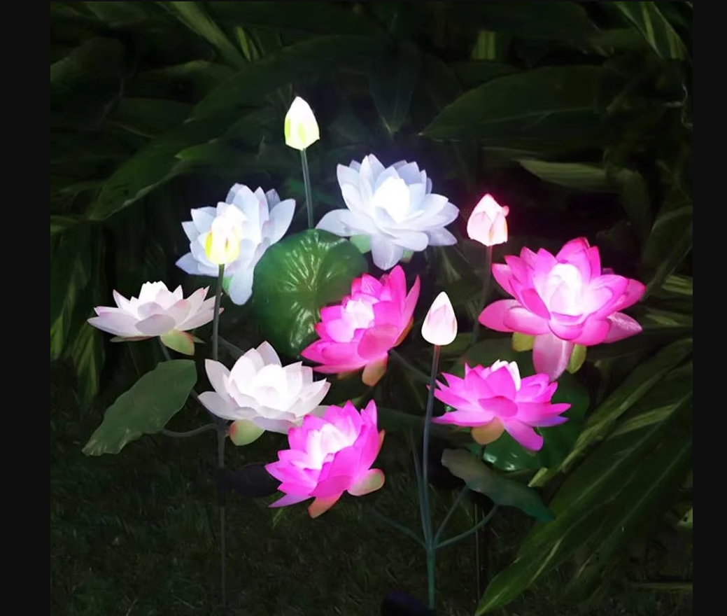 Đèn Thờ 3 bông Sen Nhựa Chân Nhựa